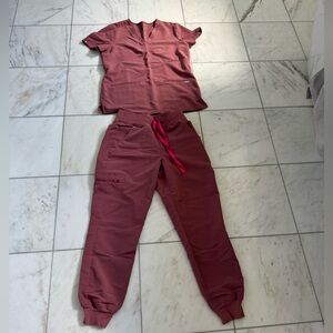 Figs XS top and XS petite pants